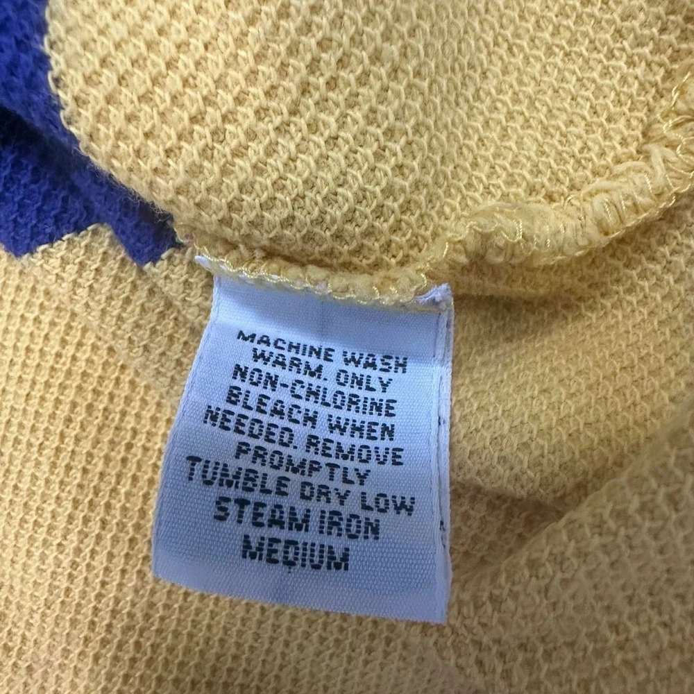 Polo Ralph Lauren Vintage Men’s Yellow Blue  Long Sleeve  Striped Rugby Shirt XL